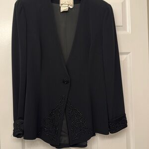 Elegant black evening, blazer, size 12, with beading